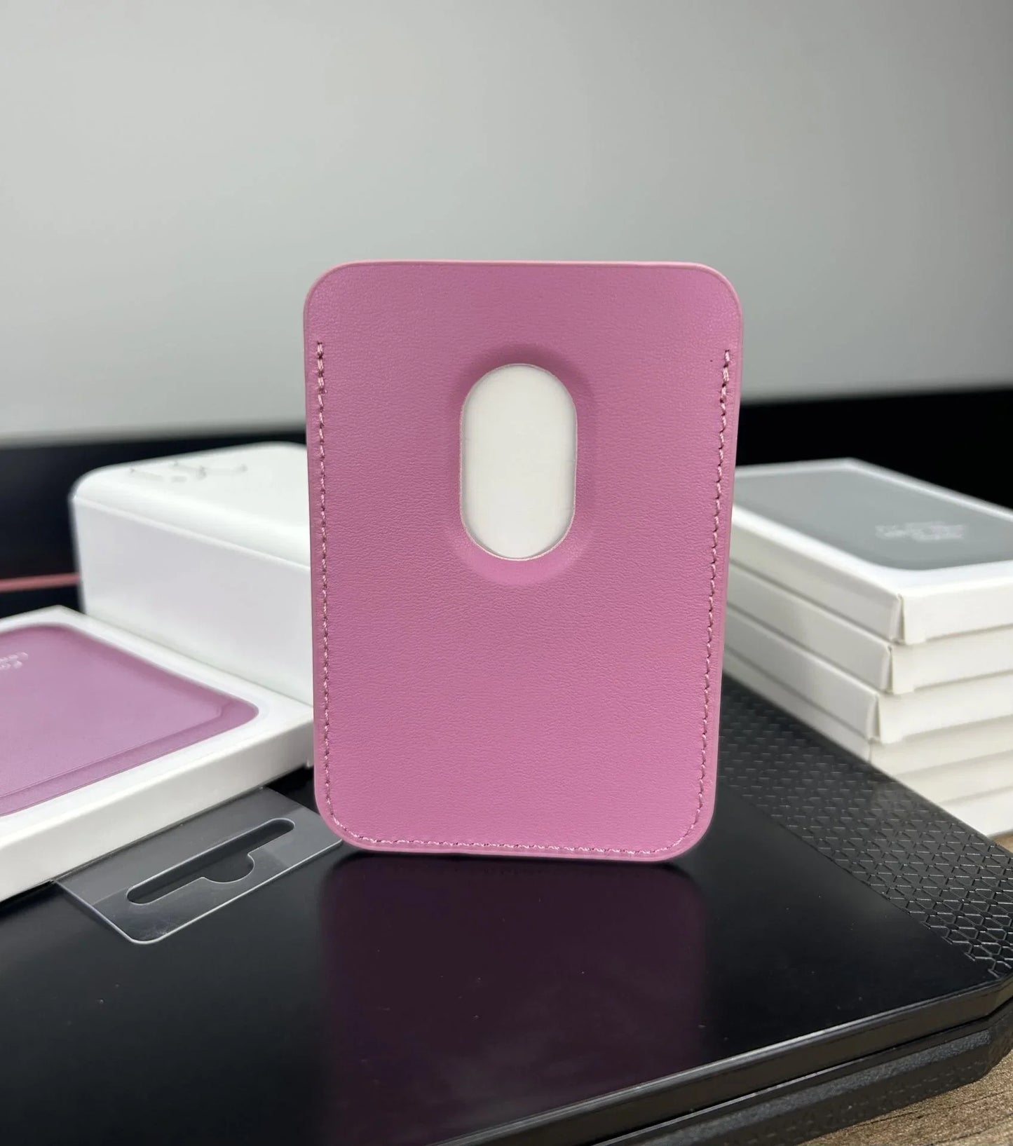MagSafe Özellikli Deri Cüzdan Pembe