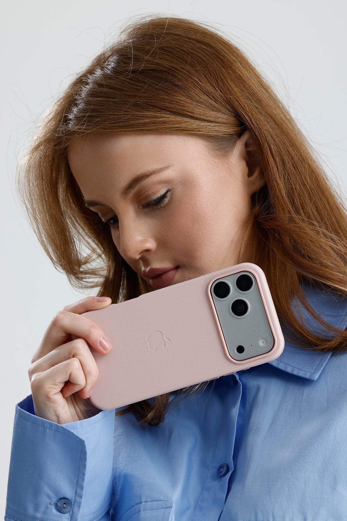 Apple MagSafe Özellikli Deri Kılıf - Kumpembe