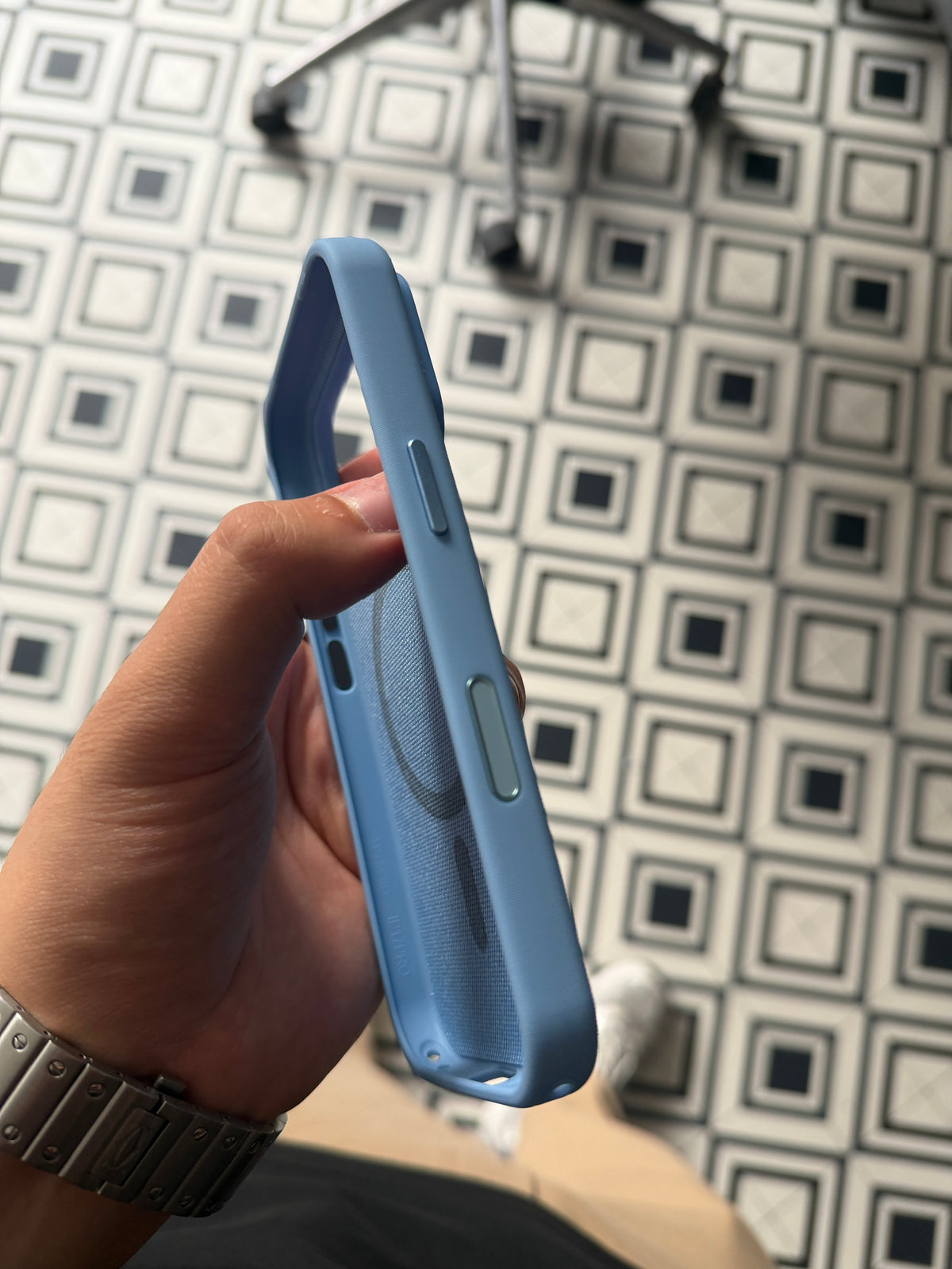 MagSafe Özellikli Premium Tech Dokuma Kılıf Mavi