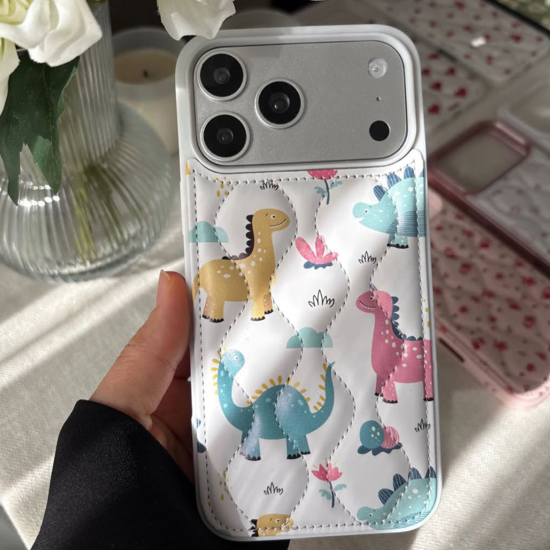 Dinazor Desenli Puflu Telefon Kılıfı