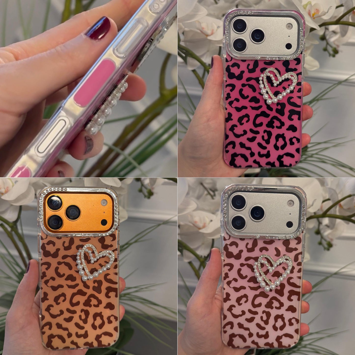 Kalpli Leopar Şeffaf Kılıf