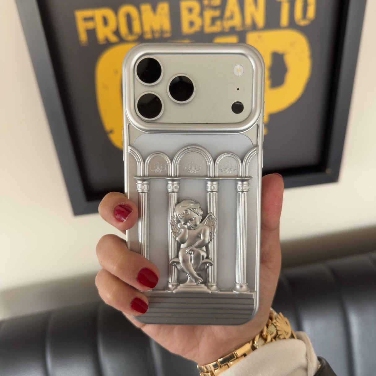 Melek Detaylı iPhone Telefon Kılıfı