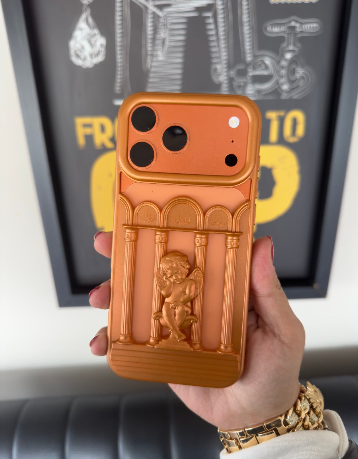 Melek Detaylı iPhone Telefon Kılıfı