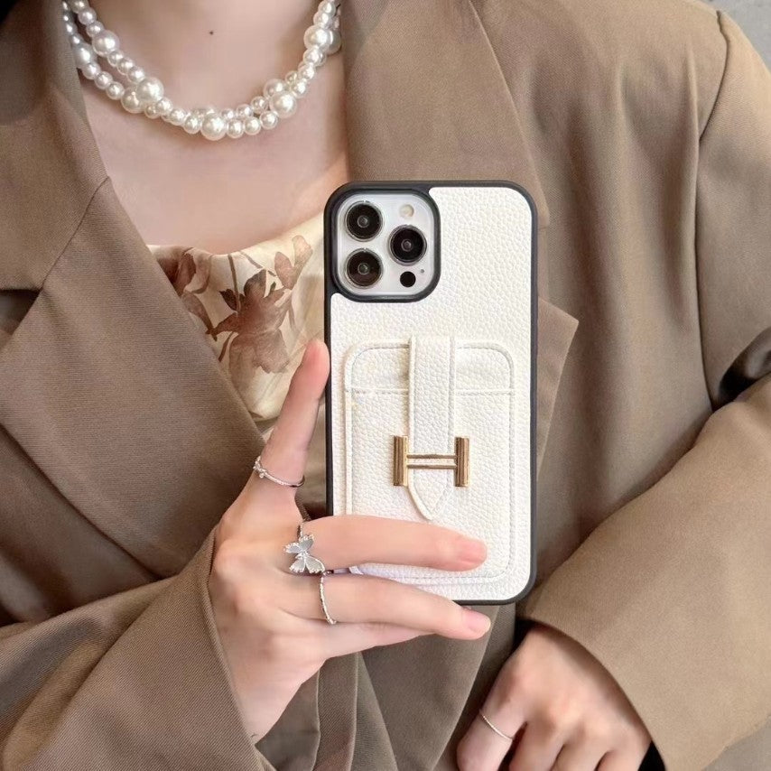 Hermes Cüzdanlı iPhone Telefon Kılıfı