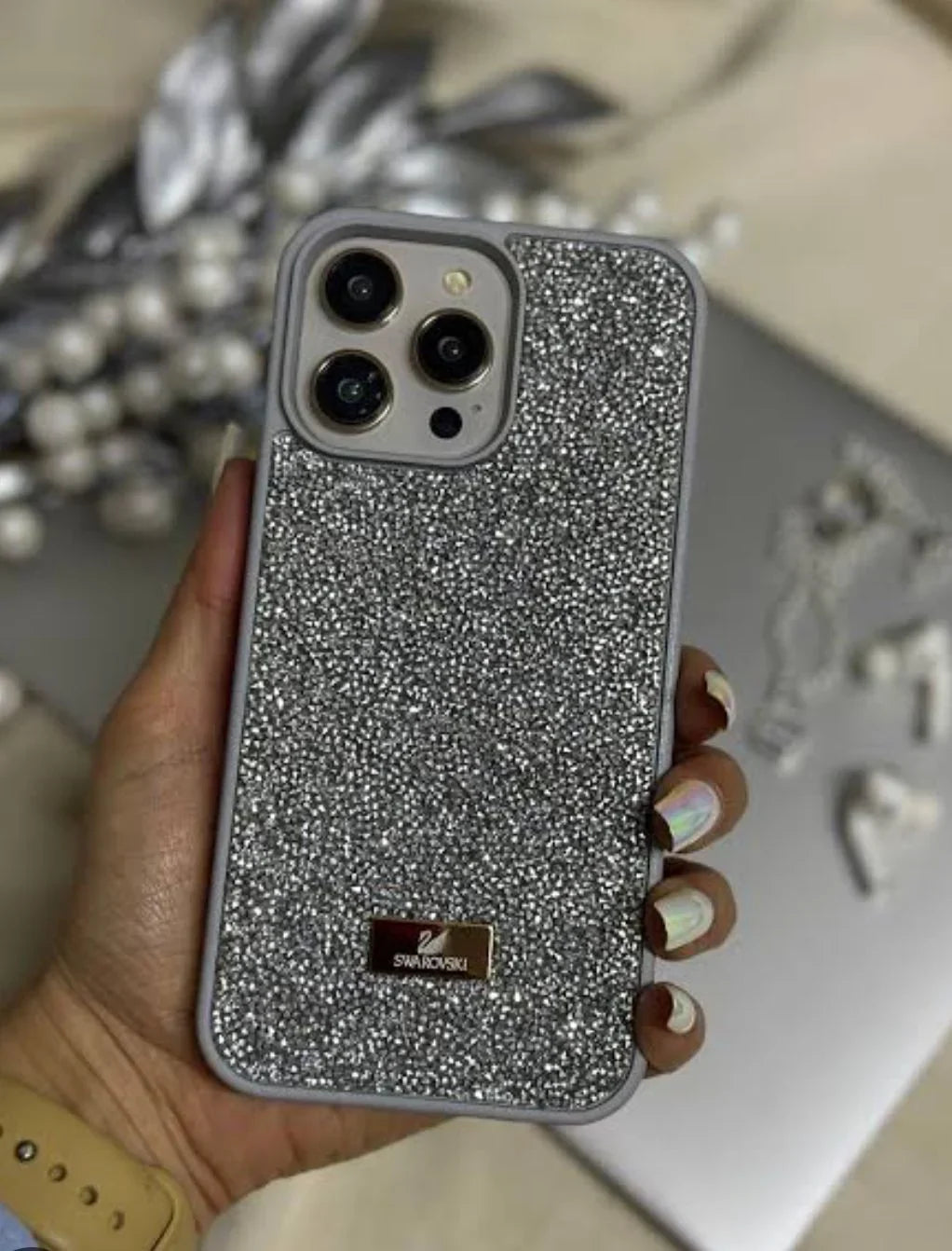 Swarovski Taşlı Kılıf Gri
