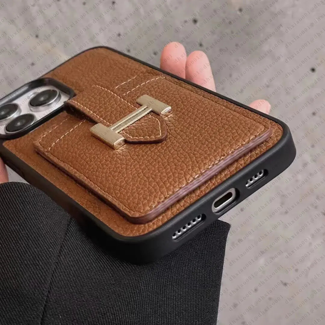 Hermes Cüzdanlı iPhone Telefon Kılıfı