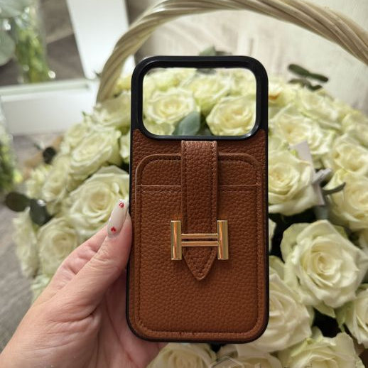 Hermes Cüzdanlı iPhone Telefon Kılıfı