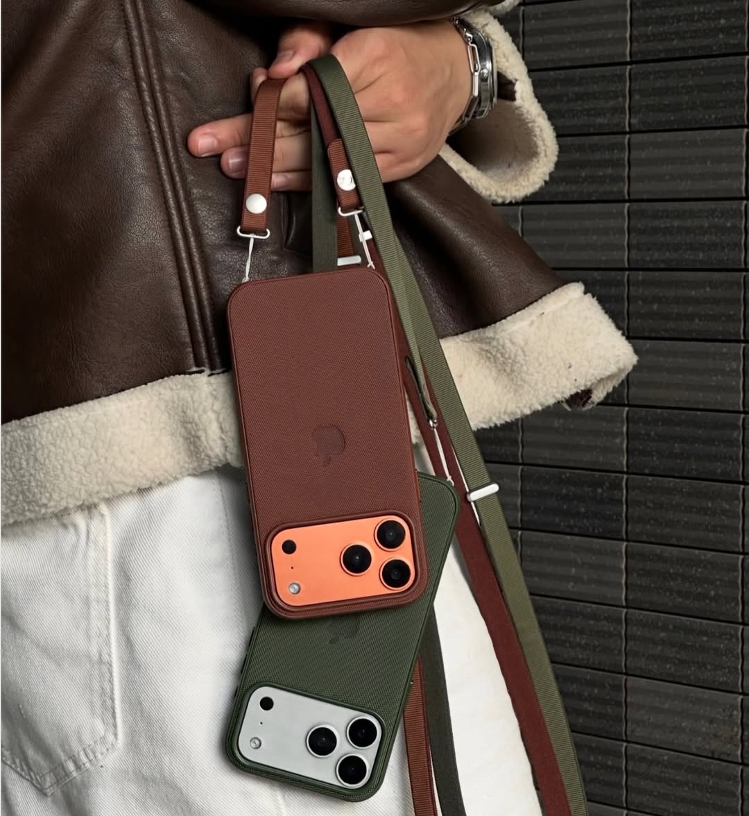 MagSafe Özellikli Premium Tech Dokuma Kılıf Kahverengi