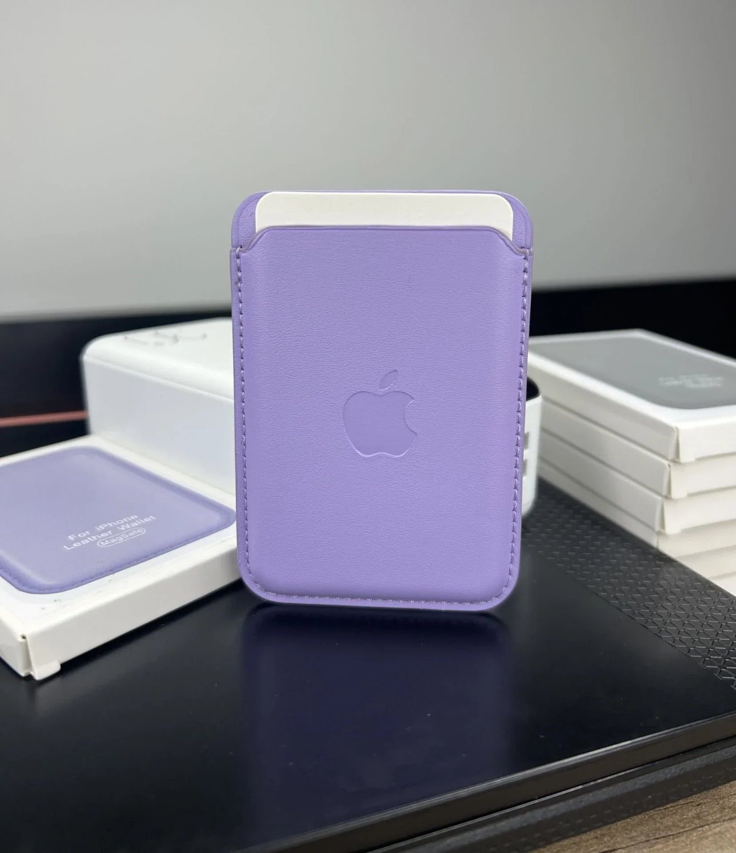 MagSafe Özellikli Deri Cüzdan Lila