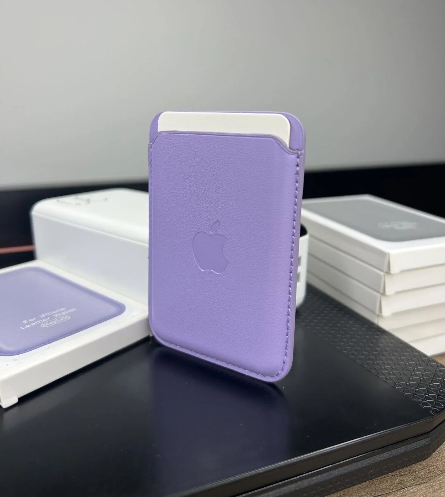 MagSafe Özellikli Deri Cüzdan Lila