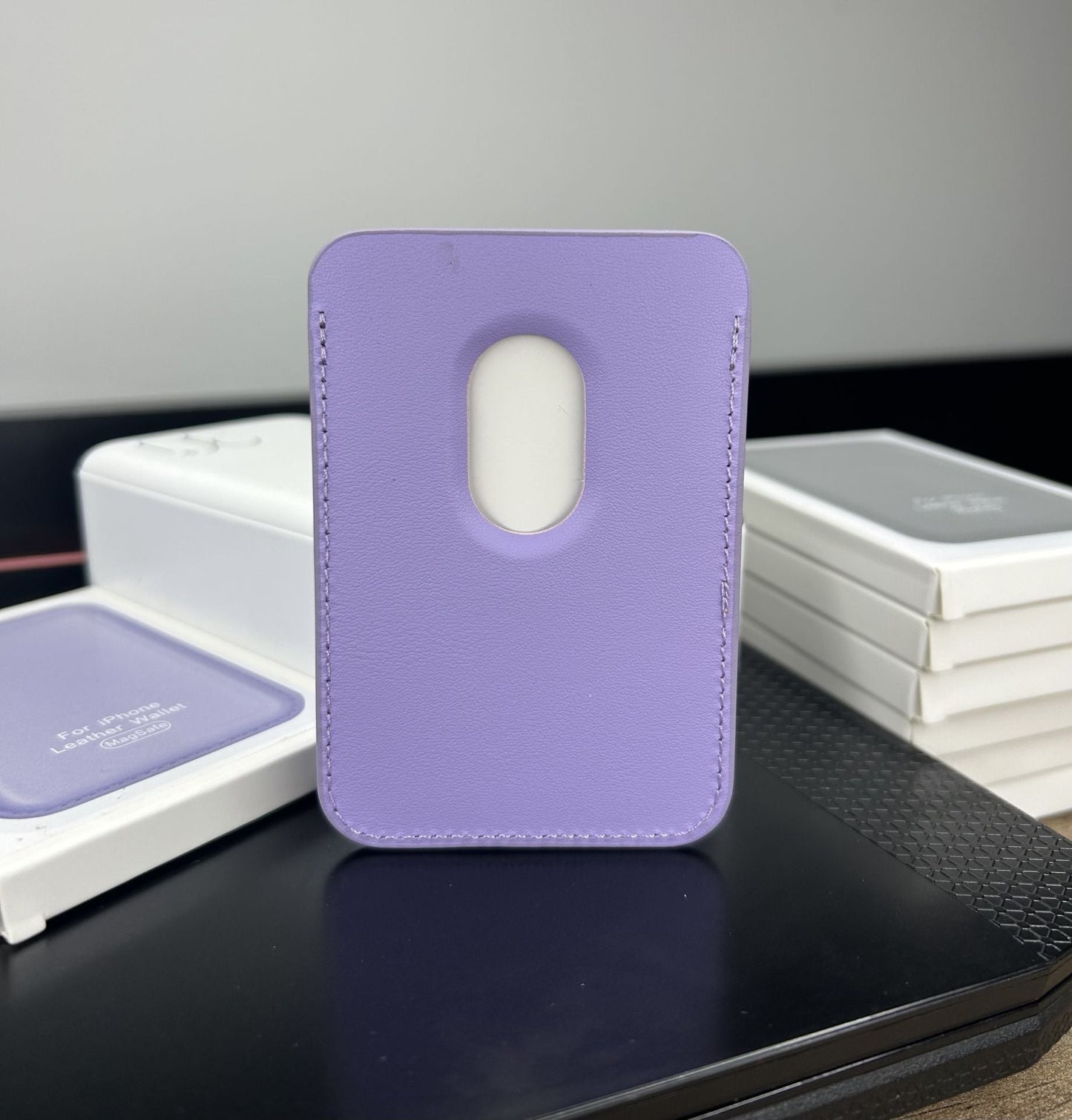 MagSafe Özellikli Deri Cüzdan Lila