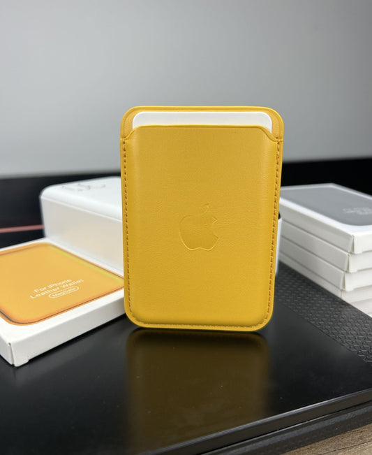 MagSafe Özellikli Deri Cüzdan Sarı