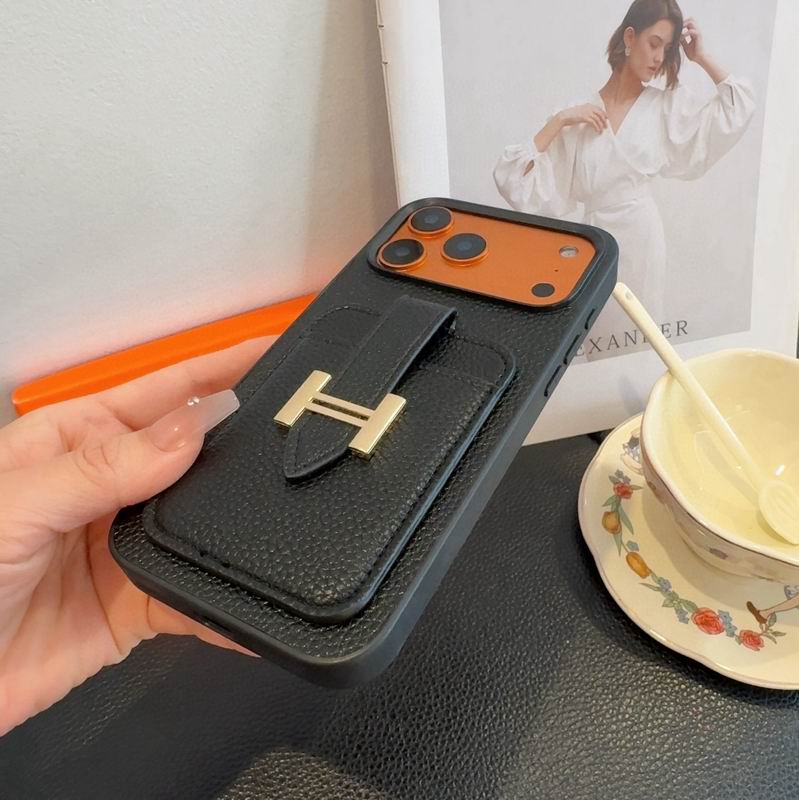 Hermes Cüzdanlı iPhone Telefon Kılıfı