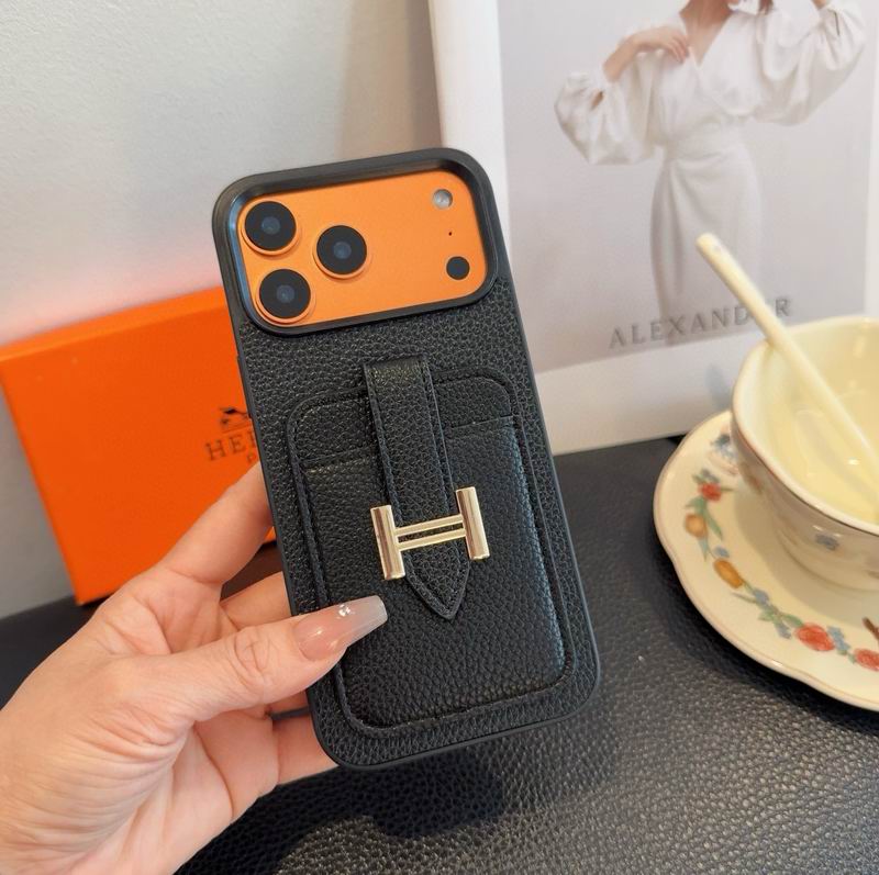 Hermes Cüzdanlı iPhone Telefon Kılıfı