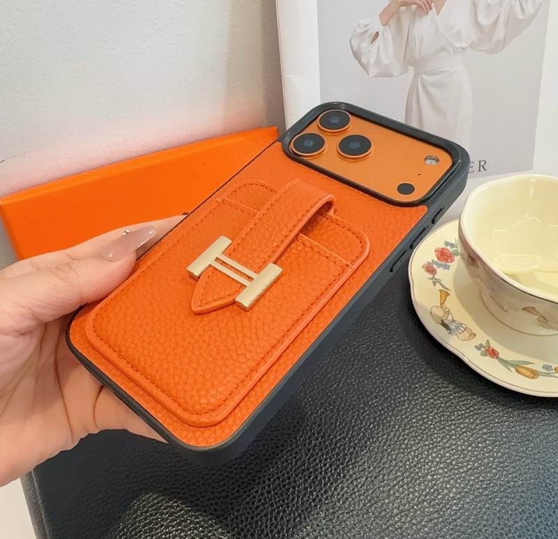 Hermes Cüzdanlı iPhone Telefon Kılıfı