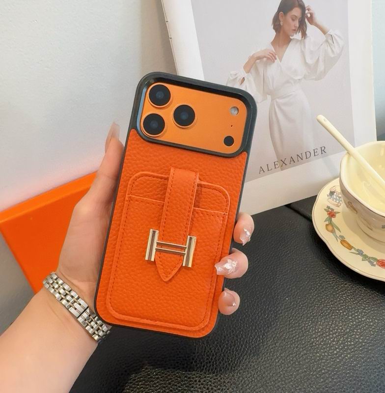 Hermes Cüzdanlı iPhone Telefon Kılıfı