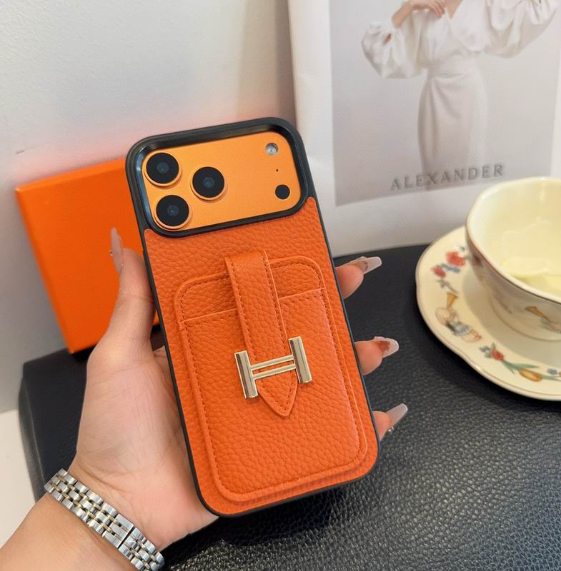 Hermes Cüzdanlı iPhone Telefon Kılıfı