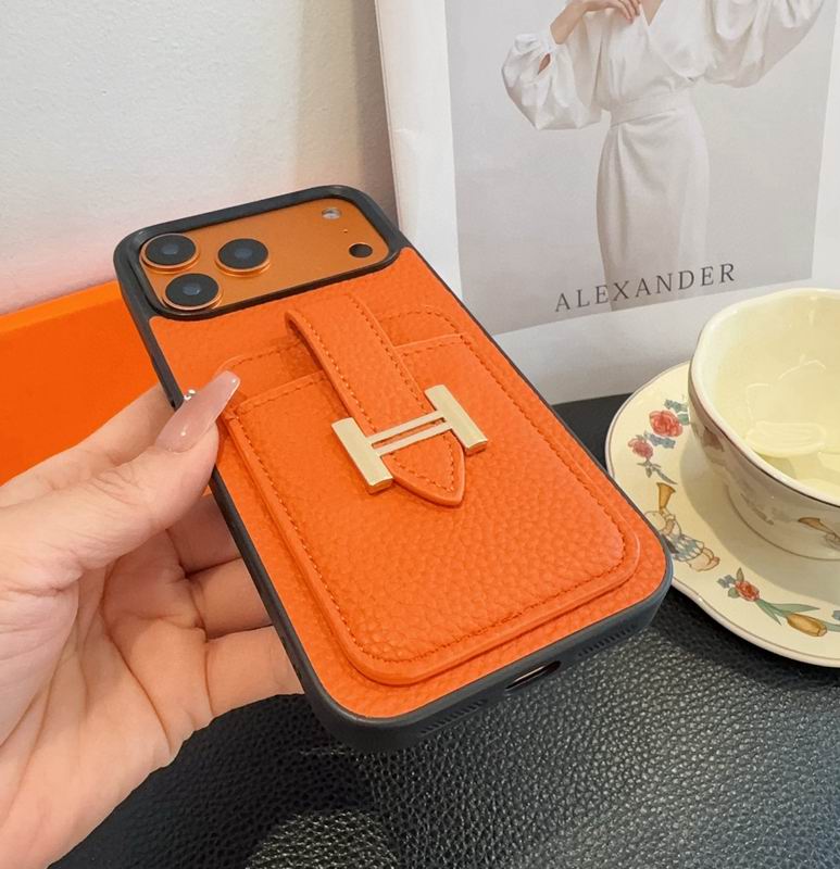 Hermes Cüzdanlı iPhone Telefon Kılıfı